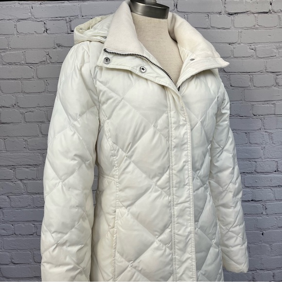 Eddie Bauer Yukon Classic Down Hooded Quilted Parka 700 Fill Off-White Sz M - Picture 7 of 16
